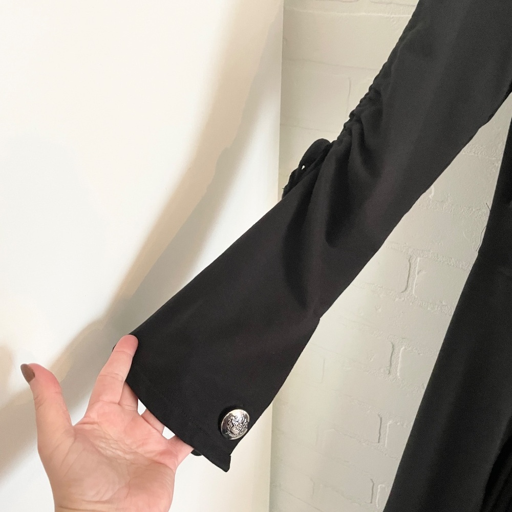 Y2K Gothic Redingote Coat Asymmetrical Button Jacket Lightweight Elloquent Sz M - Picture 9 of 16